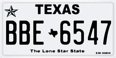 TX license plate BBE6547