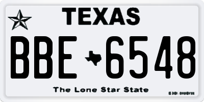 TX license plate BBE6548