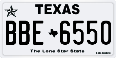 TX license plate BBE6550
