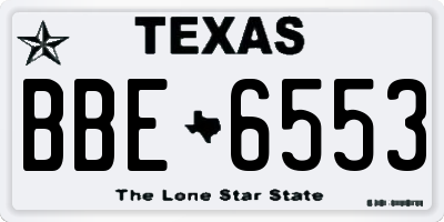 TX license plate BBE6553