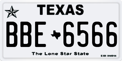 TX license plate BBE6566