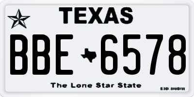 TX license plate BBE6578
