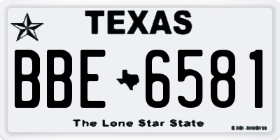 TX license plate BBE6581