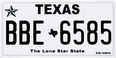 TX license plate BBE6585