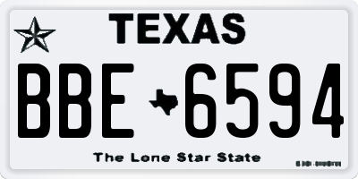 TX license plate BBE6594