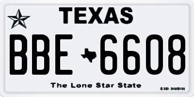 TX license plate BBE6608