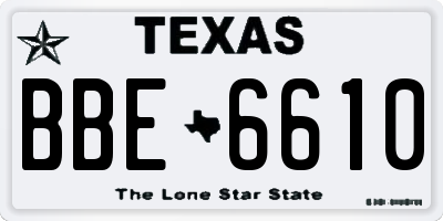 TX license plate BBE6610
