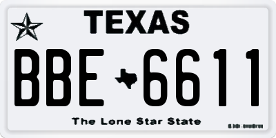 TX license plate BBE6611