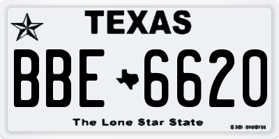 TX license plate BBE6620