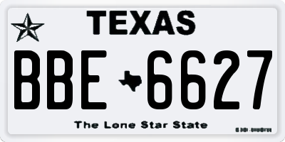 TX license plate BBE6627