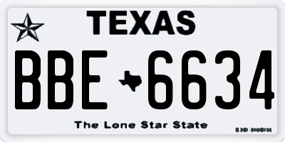 TX license plate BBE6634