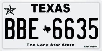 TX license plate BBE6635
