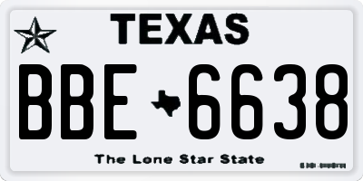 TX license plate BBE6638