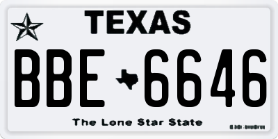TX license plate BBE6646