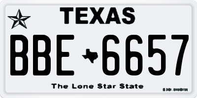 TX license plate BBE6657