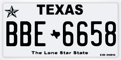 TX license plate BBE6658