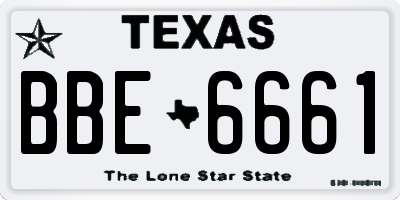 TX license plate BBE6661