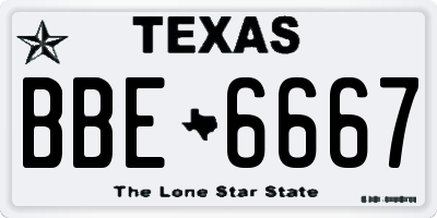 TX license plate BBE6667