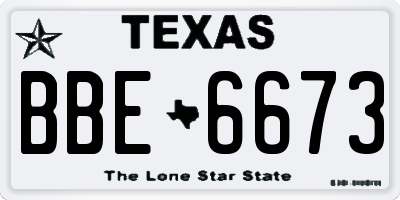TX license plate BBE6673