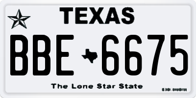 TX license plate BBE6675