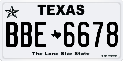 TX license plate BBE6678