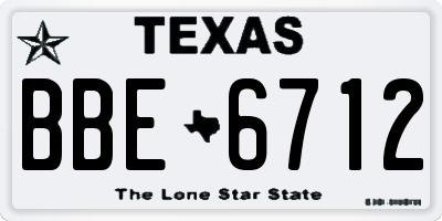 TX license plate BBE6712