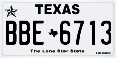 TX license plate BBE6713