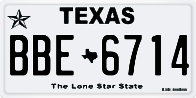 TX license plate BBE6714