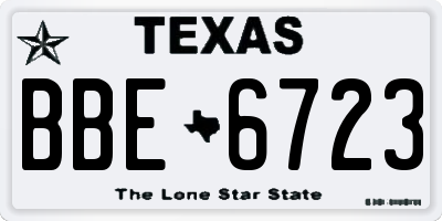 TX license plate BBE6723