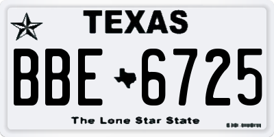 TX license plate BBE6725