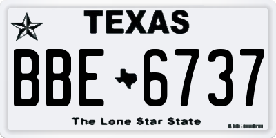 TX license plate BBE6737