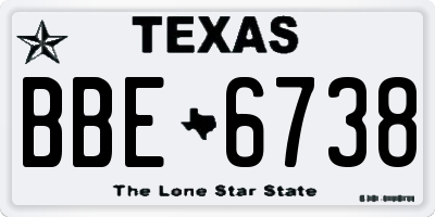 TX license plate BBE6738