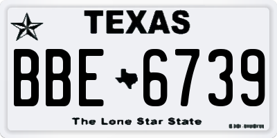 TX license plate BBE6739