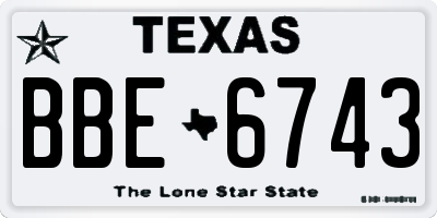 TX license plate BBE6743