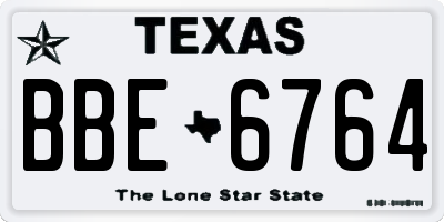 TX license plate BBE6764