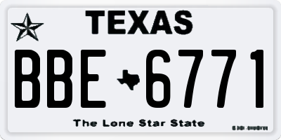 TX license plate BBE6771
