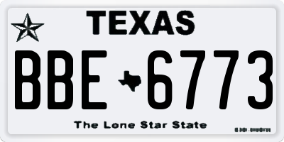 TX license plate BBE6773