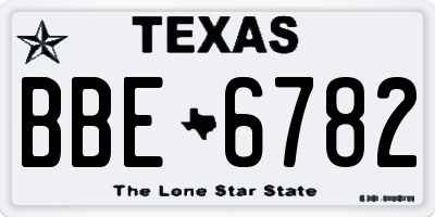 TX license plate BBE6782