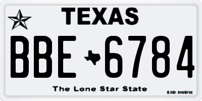 TX license plate BBE6784