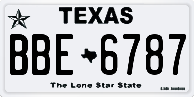 TX license plate BBE6787