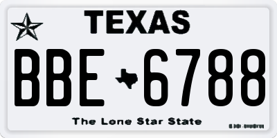 TX license plate BBE6788