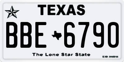 TX license plate BBE6790