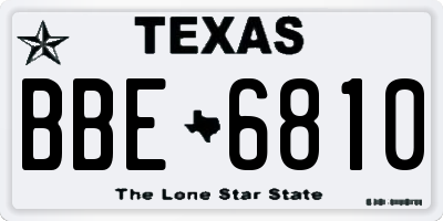 TX license plate BBE6810