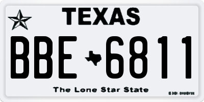 TX license plate BBE6811
