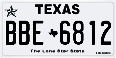 TX license plate BBE6812