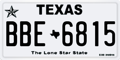 TX license plate BBE6815