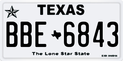 TX license plate BBE6843
