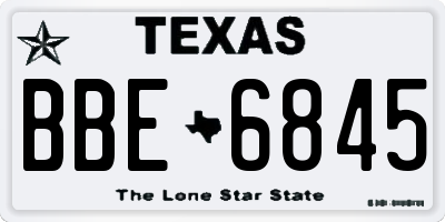 TX license plate BBE6845