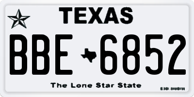 TX license plate BBE6852