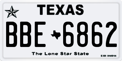 TX license plate BBE6862